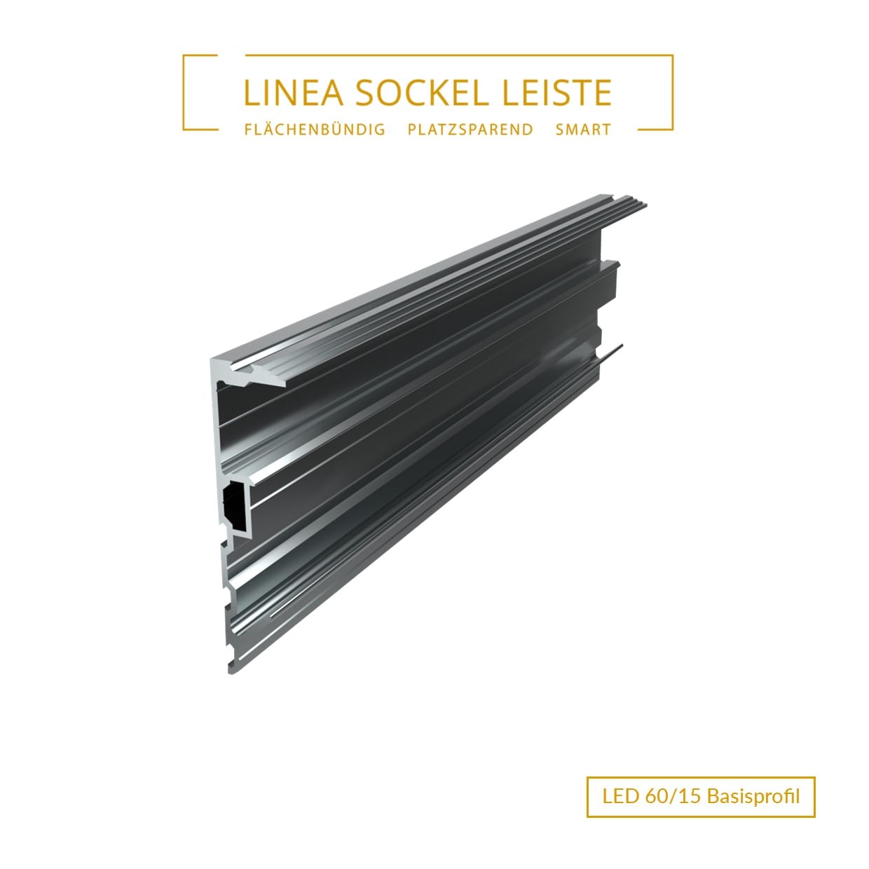 LED 60/15 - Basisprofil für bündige Sockelleiste mit LED