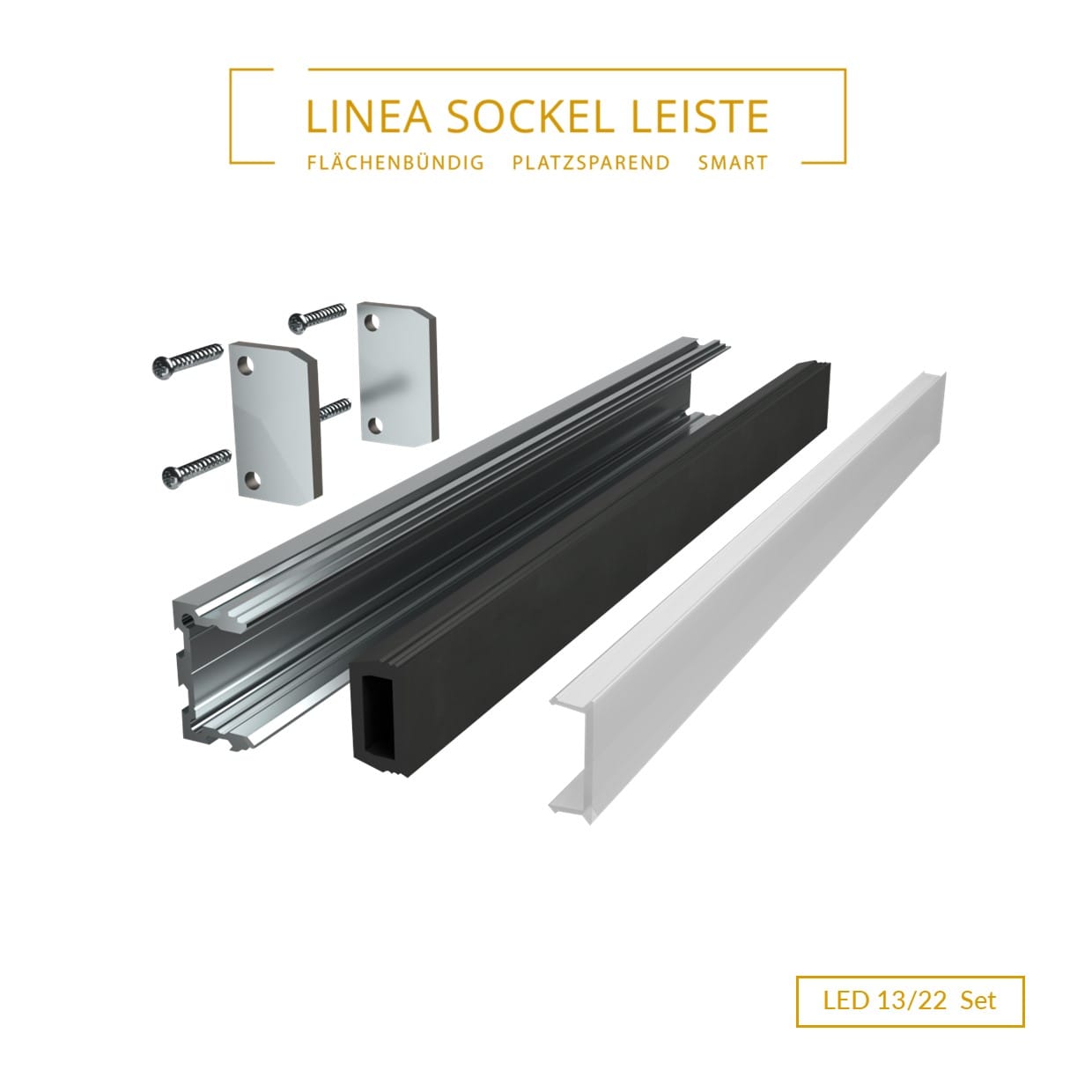 LED 13/22 - Komplettset für putzbündiges LED-Profil