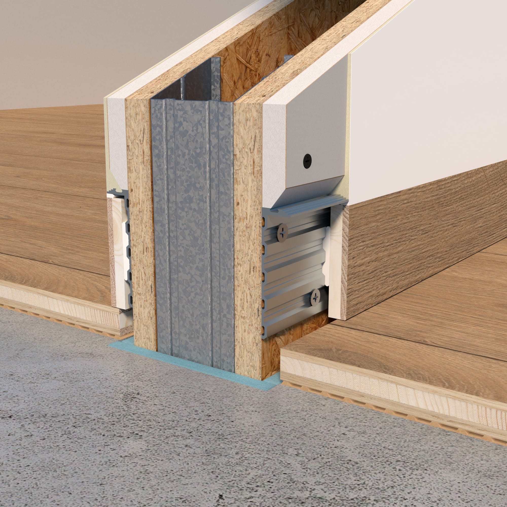 MB 60/15 - bündige Holzleisten, Massiv- & Trockenbau 2,4m – Bild 3