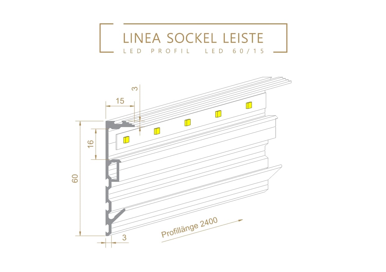 LED 60/15 - Basisprofil für bündige Sockelleiste mit LED – Bild 6