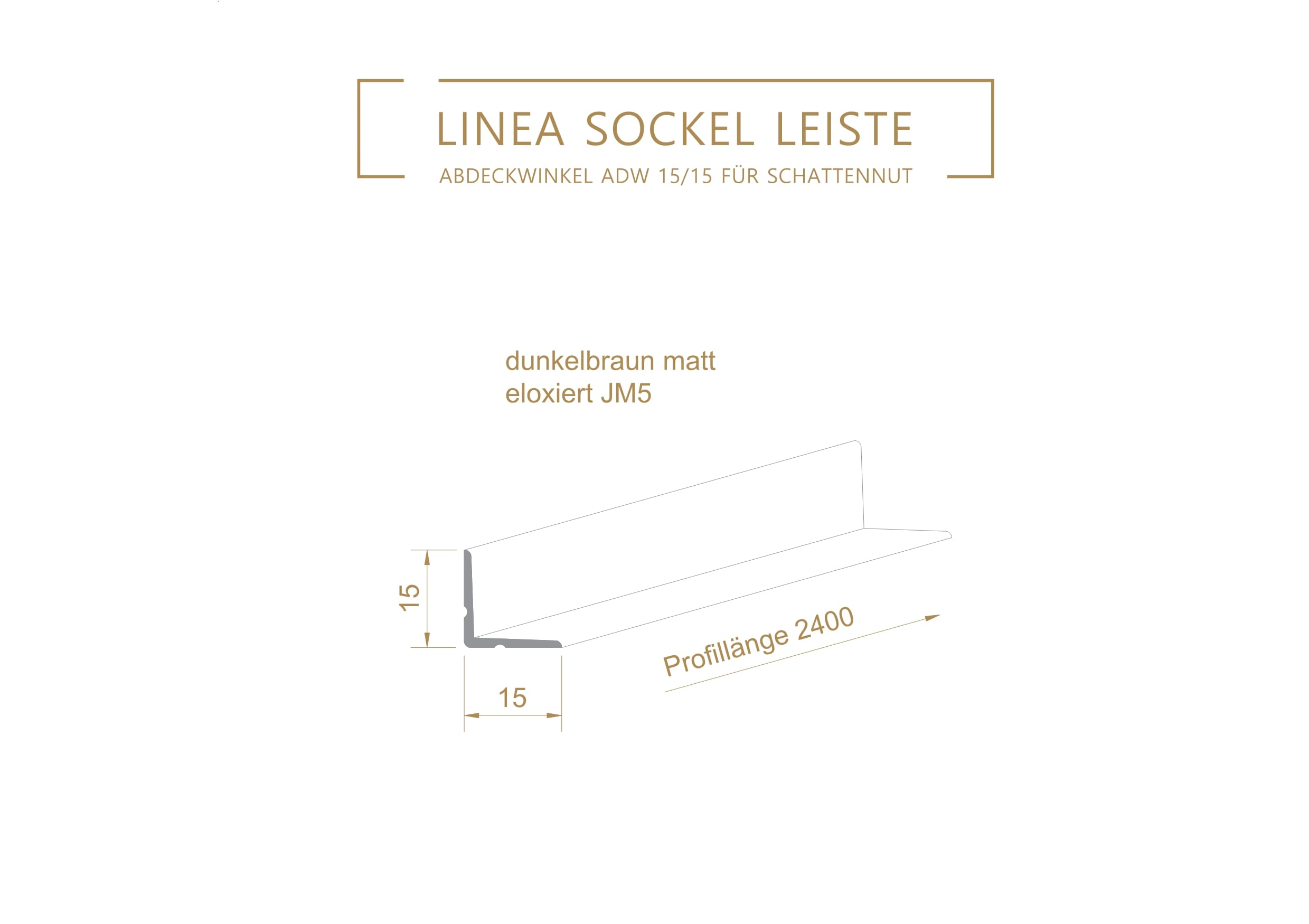 ADW 15/15 - Abdeckwinkel für Schattenfuge in dunkelbraun matt – Bild 6
