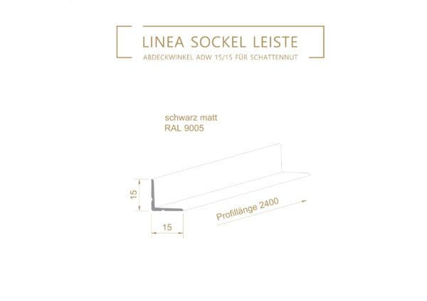 ADW 15/15 - Abdeckwinkel für Schattenfuge in schwarz matt – Bild 7