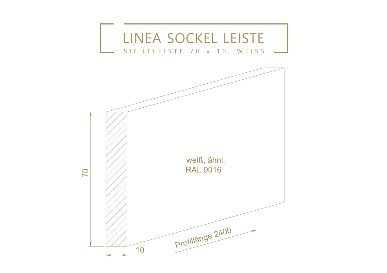 Sichtleiste weiß für bündige Sockelleisten – Bild 3